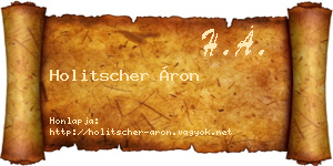 Holitscher Áron névjegykártya